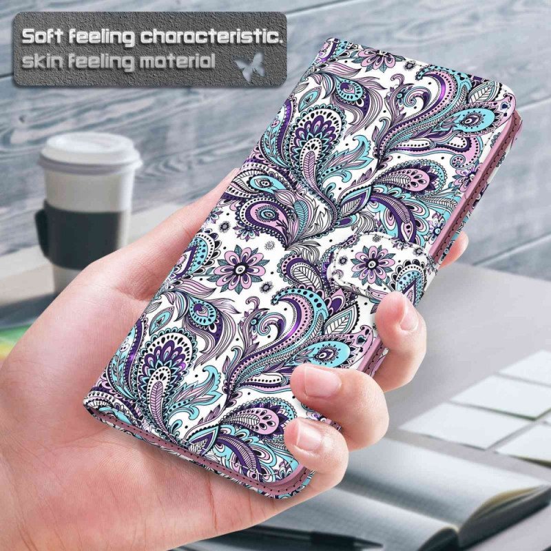 Folio Deksel Til Samsung Galaxy A23 5G Med Kjede Strappy Paisley-mønster