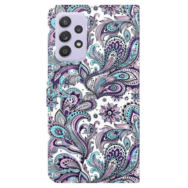 Folio Deksel Til Samsung Galaxy A23 5G Med Kjede Strappy Paisley-mønster