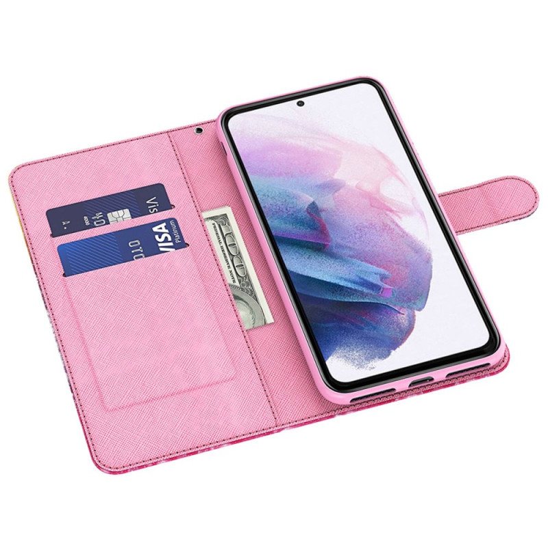 Folio Deksel Til Samsung Galaxy A23 5G Med Kjede Strappy Rose Tree