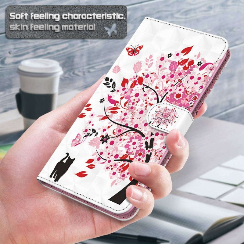 Folio Deksel Til Samsung Galaxy A23 5G Med Kjede Strappy Rose Tree