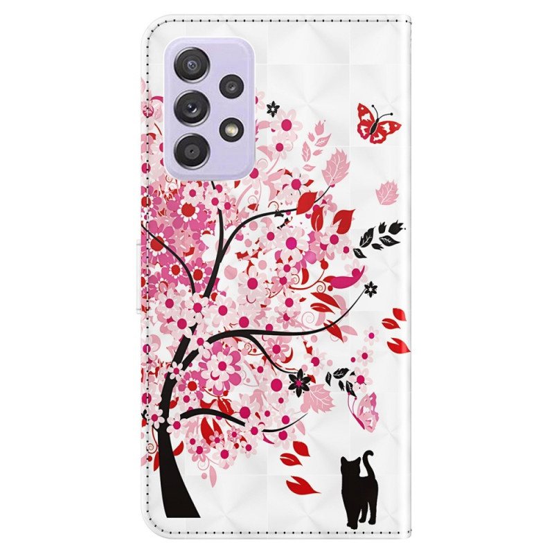 Folio Deksel Til Samsung Galaxy A23 5G Med Kjede Strappy Rose Tree