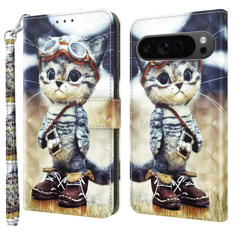 Folio Deksel Google Pixel 9 Pro Xl Aviator Cat Beskyttelse Deksel