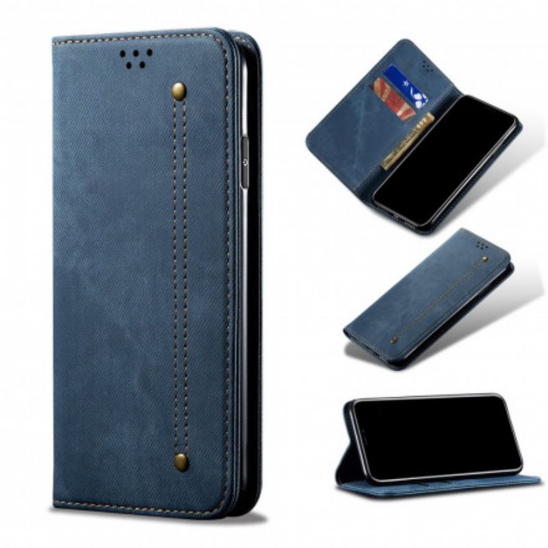 Beskyttelse Deksel Til Samsung Galaxy A72 4G / A72 5G Folio Deksel Denim Stoff