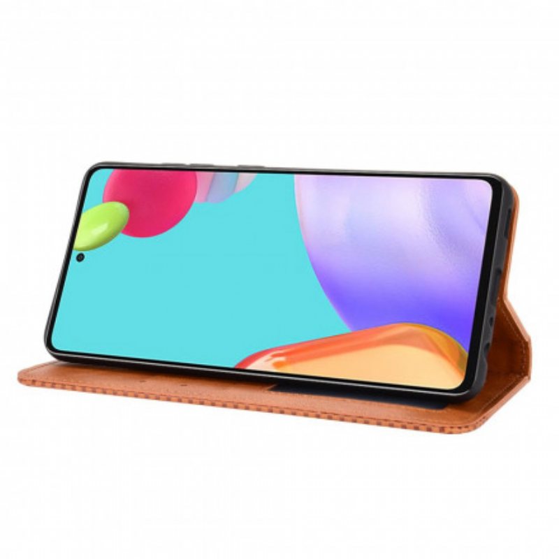 Beskyttelse Deksel Til Samsung Galaxy A72 4G / A72 5G Folio Deksel Stilisert Vintage Skinneffekt