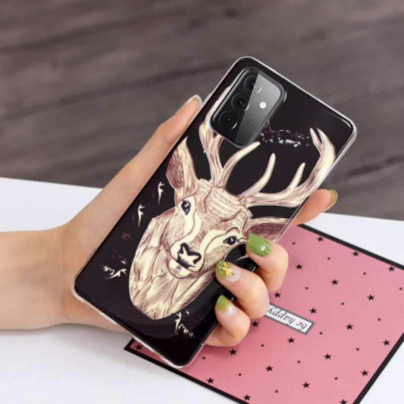 Deksel Til Samsung Galaxy A72 4G / A72 5G Fluorescerende Majestic Deer