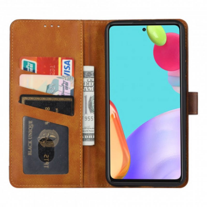 Folio Deksel Til Samsung Galaxy A72 4G / A72 5G Fremre Kortholder Og Stropp