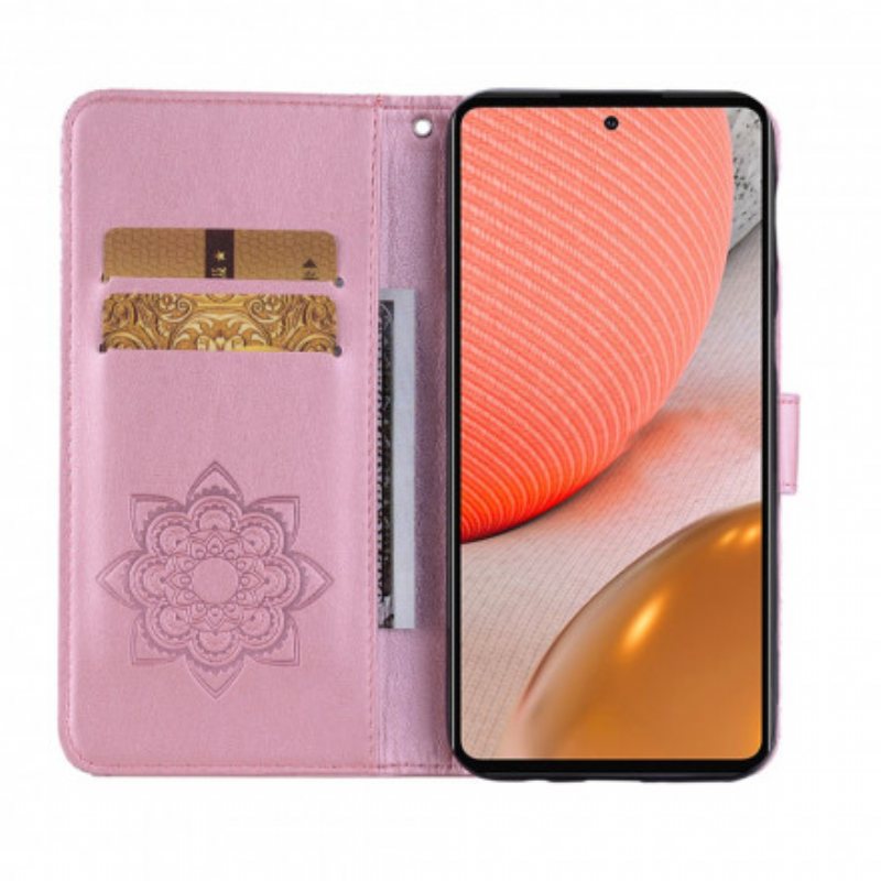 Folio Deksel Til Samsung Galaxy A72 4G / A72 5G Ugle Mandala Og Sjarm