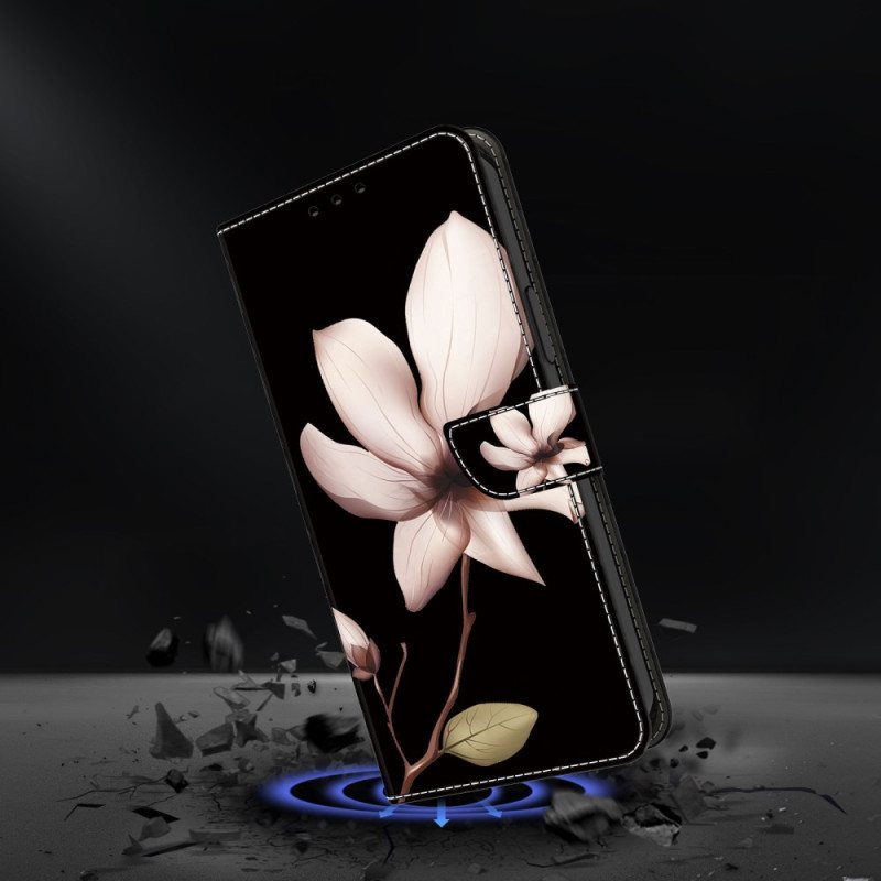 Folio Deksel Xiaomi 14 Pro Rosa Blomst Beskyttelse Deksel