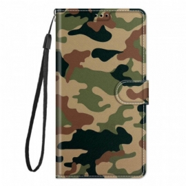 Lærdeksel Til Samsung Galaxy M53 5G Med Kjede Strappy Camo