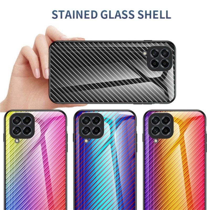 Mobildeksel Til Samsung Galaxy M53 5G Karbonfiber Herdet Glass