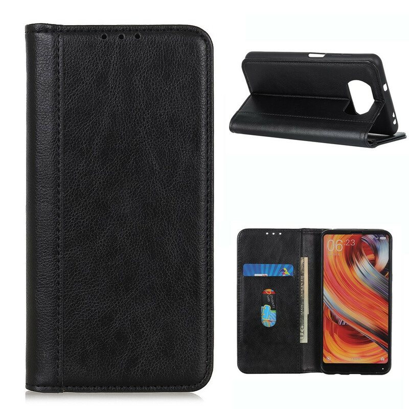 Beskyttelse Deksel Til Poco X3 / X3 Pro / X3 NFC Folio Deksel Elegance Split Litchi Leather