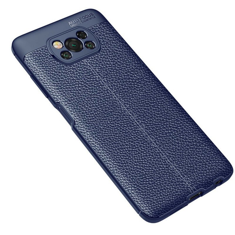 Deksel Til Poco X3 / X3 Pro / X3 NFC Dobbel Linje Litchi Leather Effect