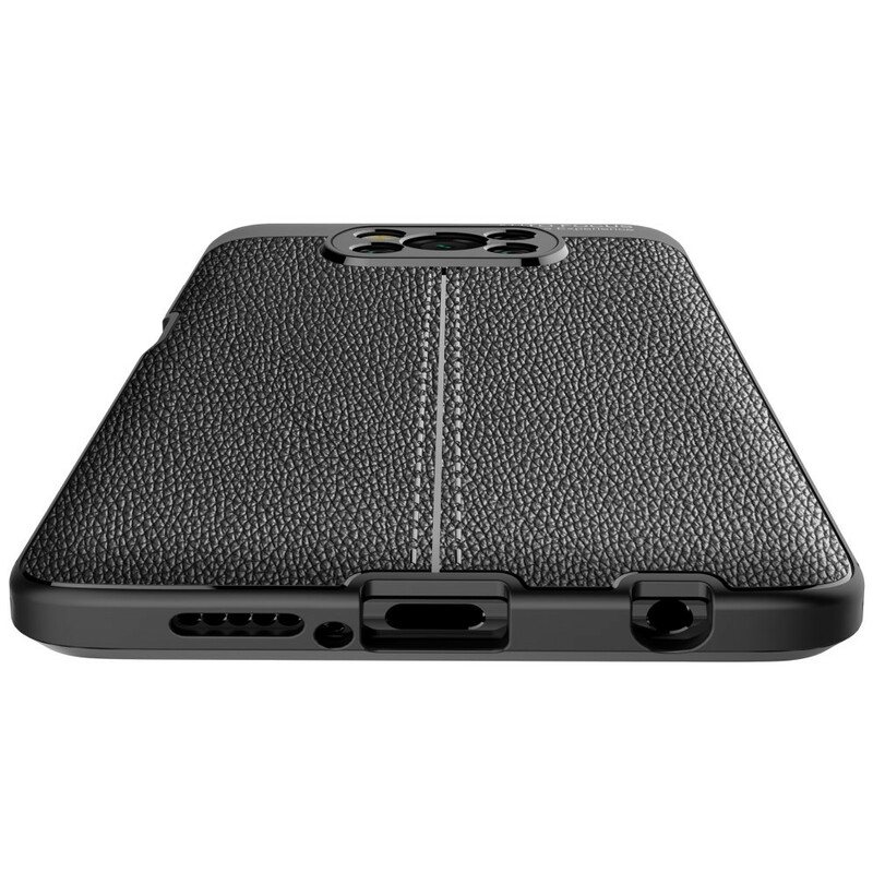 Deksel Til Poco X3 / X3 Pro / X3 NFC Dobbel Linje Litchi Leather Effect