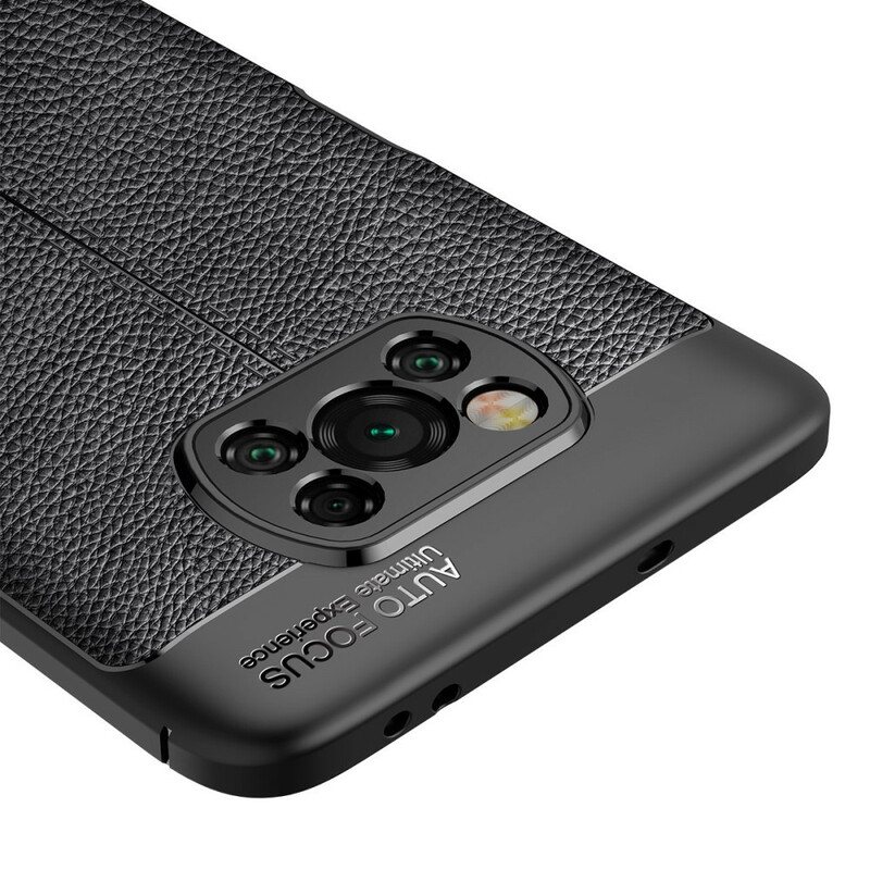 Deksel Til Poco X3 / X3 Pro / X3 NFC Dobbel Linje Litchi Leather Effect