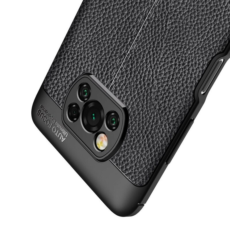 Deksel Til Poco X3 / X3 Pro / X3 NFC Dobbel Linje Litchi Leather Effect