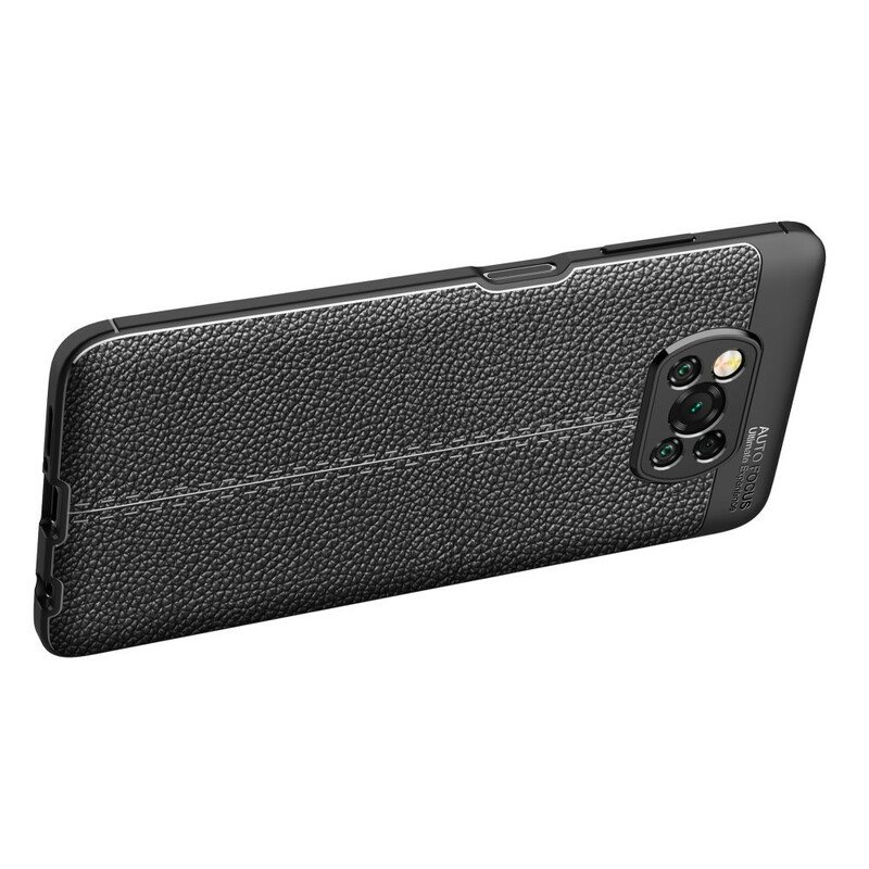 Deksel Til Poco X3 / X3 Pro / X3 NFC Dobbel Linje Litchi Leather Effect