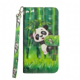 Folio Deksel Til Poco X3 / X3 Pro / X3 NFC Panda Og Bambus