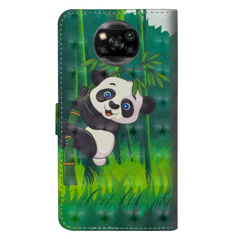 Folio Deksel Til Poco X3 / X3 Pro / X3 NFC Panda Og Bambus