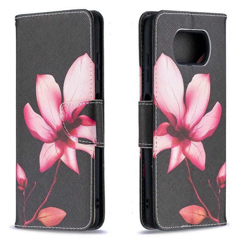 Folio Deksel Til Poco X3 / X3 Pro / X3 NFC Rosa Blomst