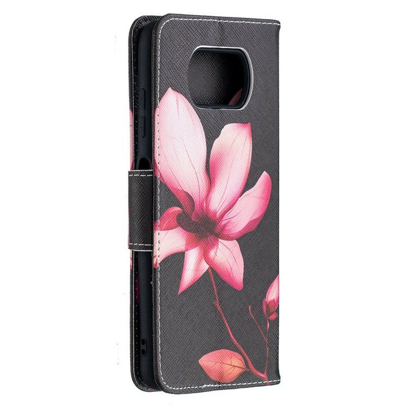 Folio Deksel Til Poco X3 / X3 Pro / X3 NFC Rosa Blomst