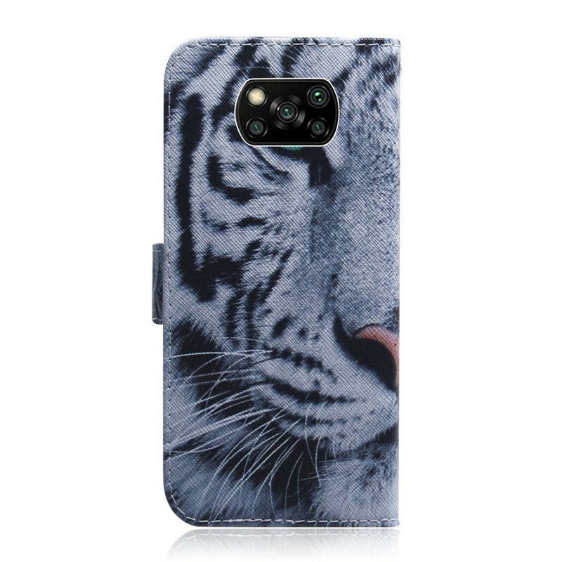 Folio Deksel Til Poco X3 / X3 Pro / X3 NFC Tiger Ansikt