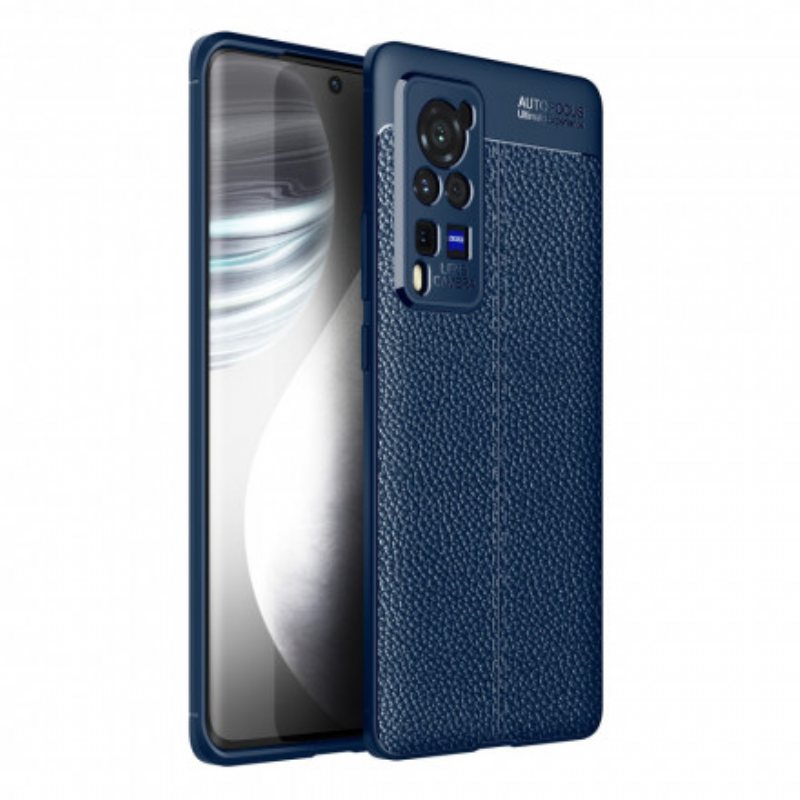 Deksel Til Vivo X60 Pro Dobbel Linje Litchi Leather Effect