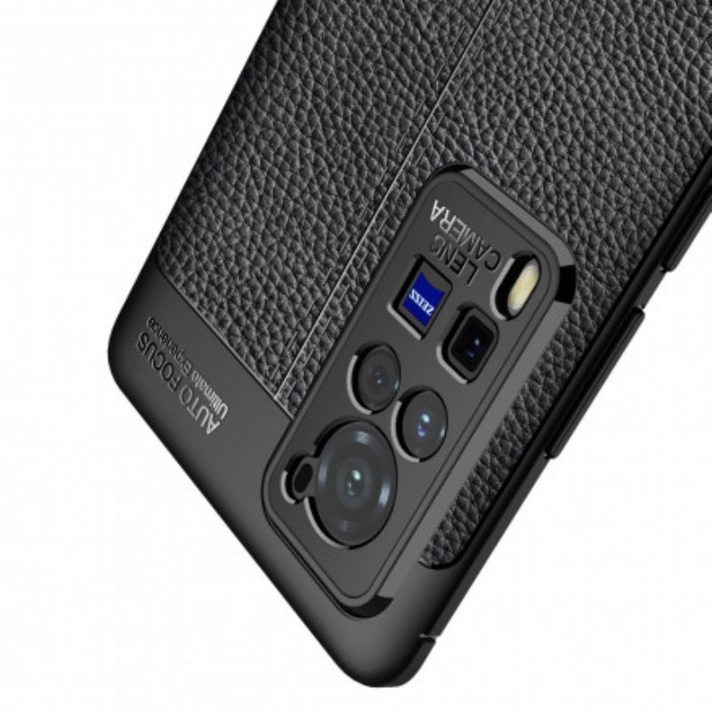 Deksel Til Vivo X60 Pro Dobbel Linje Litchi Leather Effect