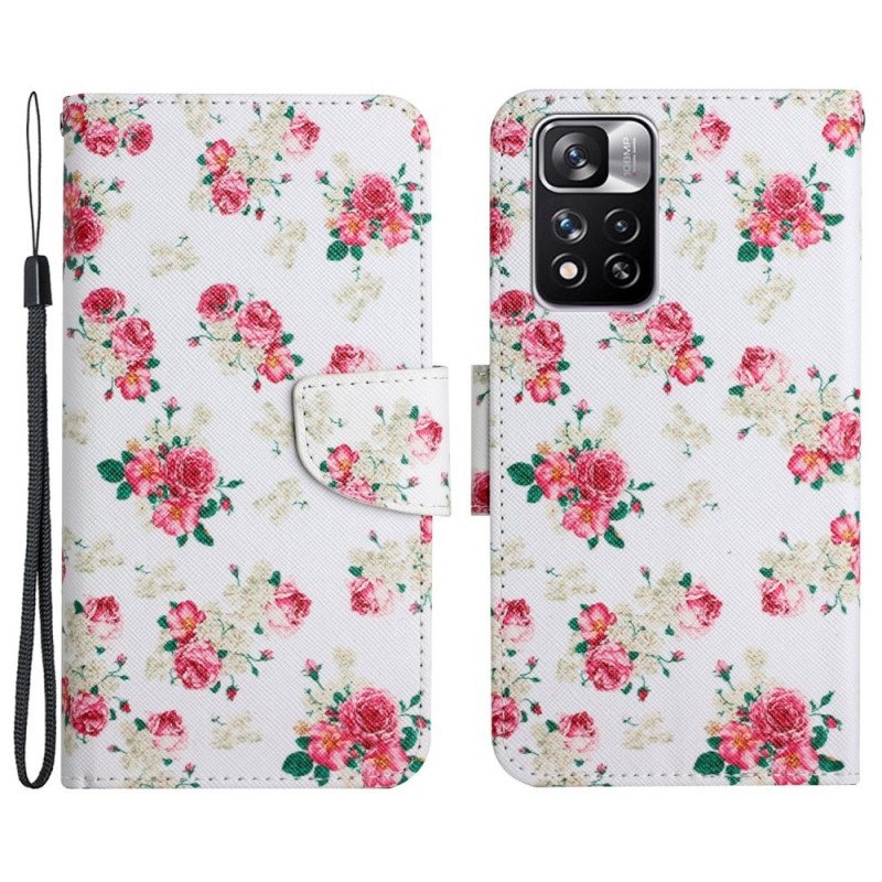 Folio Deksel Til Xiaomi Redmi Note 11 Pro Plus 5G Liberty Royal-blomster