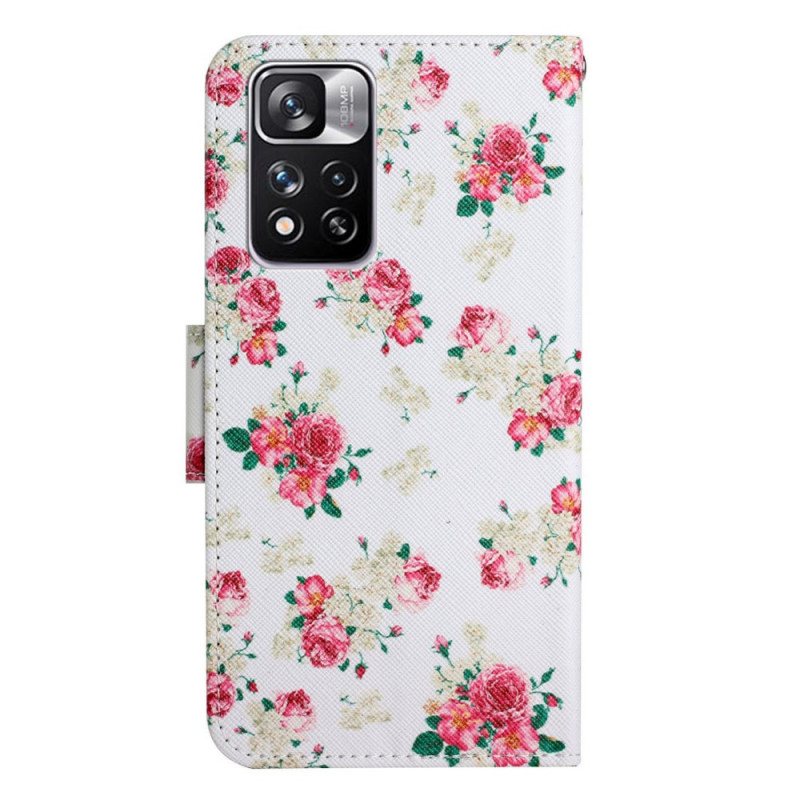 Folio Deksel Til Xiaomi Redmi Note 11 Pro Plus 5G Liberty Royal-blomster