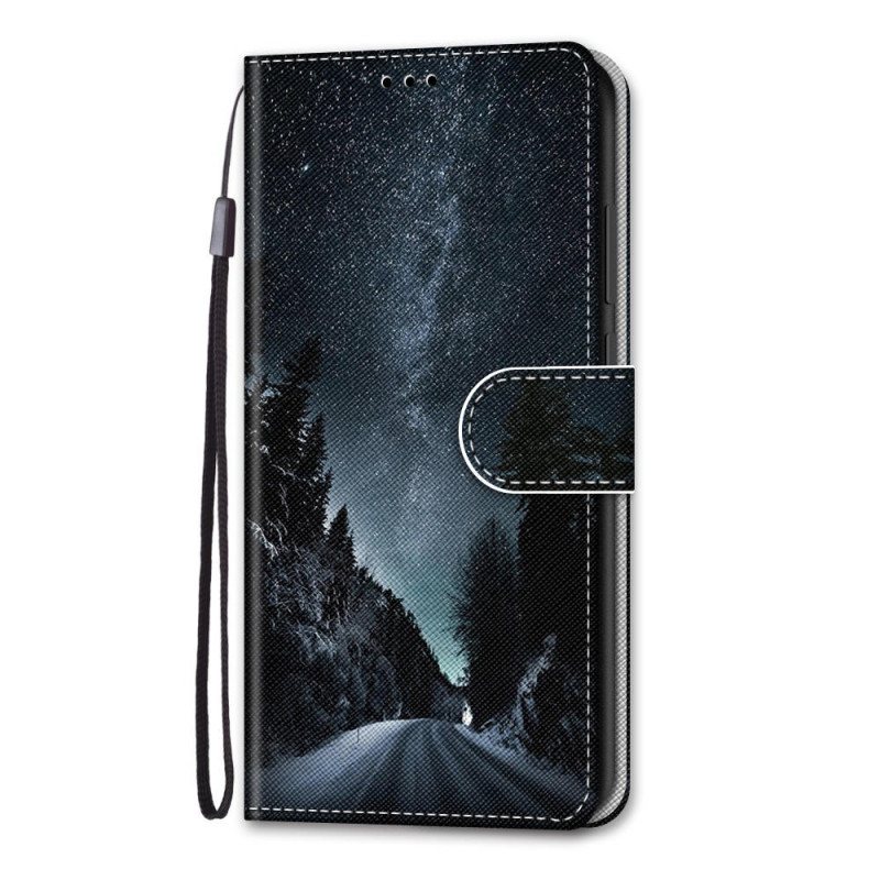 Folio Deksel Til Xiaomi Redmi Note 11 Pro Plus 5G Med Kjede Lanyard Landskap