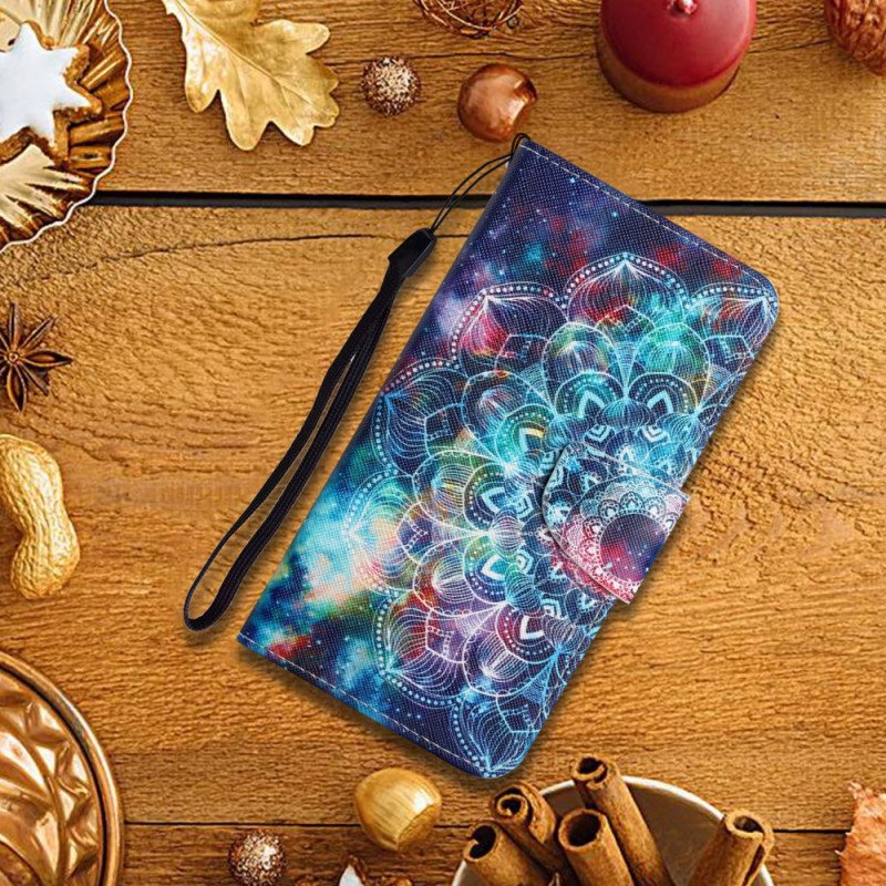 Folio Deksel Til Xiaomi Redmi Note 11 Pro Plus 5G Med Kjede Prangende Strappy Mandala