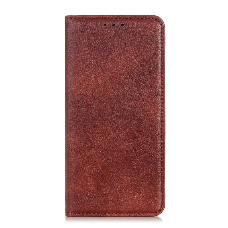 Beskyttelse Deksel Til Poco F4 Folio Deksel Lychee Split Leather Texture