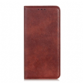 Beskyttelse Deksel Til Poco F4 Folio Deksel Lychee Split Leather Texture