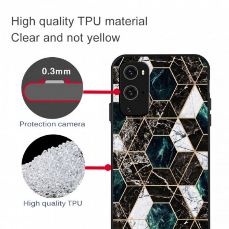 Deksel Til OnePlus 9 Pro Fargerik Geometri Marmor