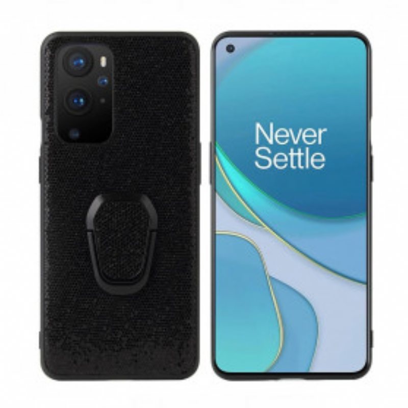 Deksel Til OnePlus 9 Pro Svart Glitter Ring-støtte