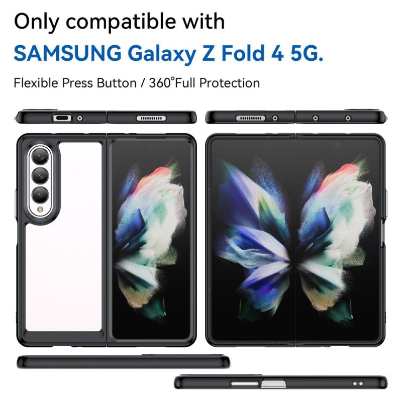 Deksel Til Samsung Galaxy Z Fold 4 Gjennomsiktige Fargede Kanter