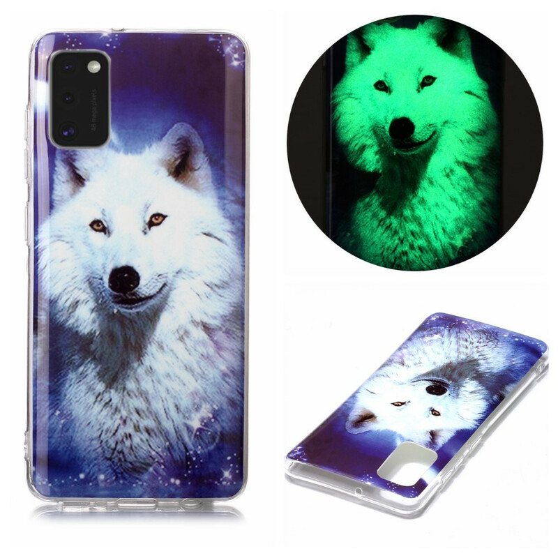 Deksel Til Samsung Galaxy A41 Fluorescerende Wolf-serien