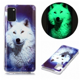 Deksel Til Samsung Galaxy A41 Fluorescerende Wolf-serien