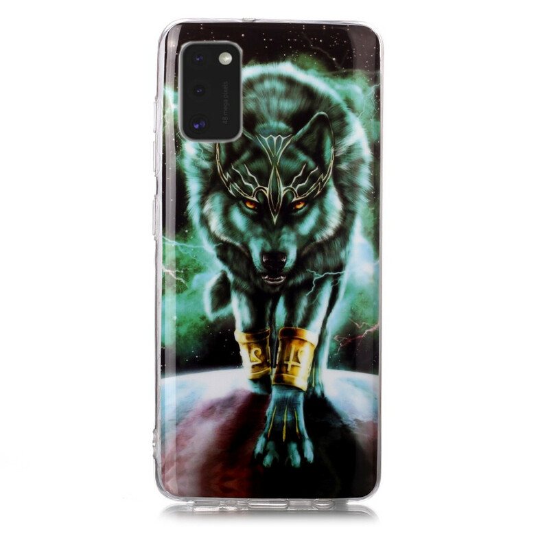 Deksel Til Samsung Galaxy A41 Fluorescerende Wolf-serien