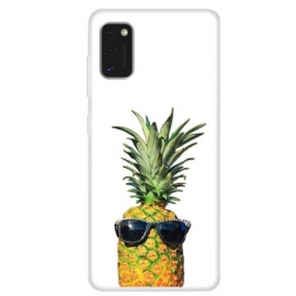 Deksel Til Samsung Galaxy A41 Gjennomsiktig Ananas Med Briller