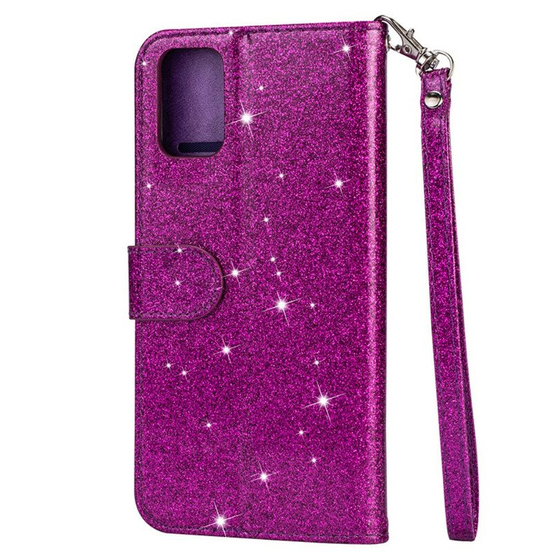 Folio Deksel Til Samsung Galaxy A41 Glitter Myntpung