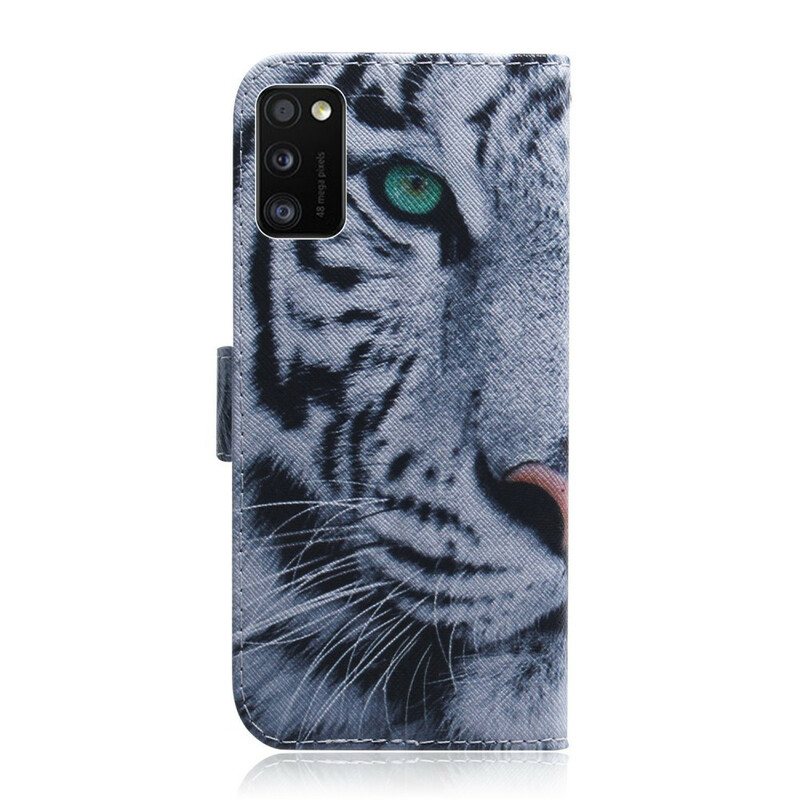 Folio Deksel Til Samsung Galaxy A41 Tiger Ansikt