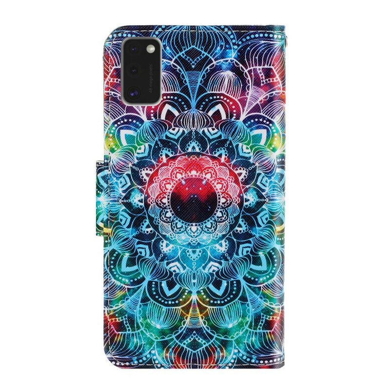 Lærdeksel Til Samsung Galaxy A41 Med Kjede Prangende Strappy Mandala