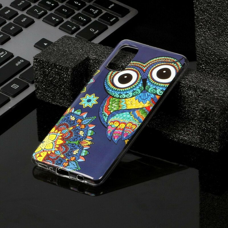 Mobildeksel Til Samsung Galaxy A41 Fluorescerende Ugle Mandala