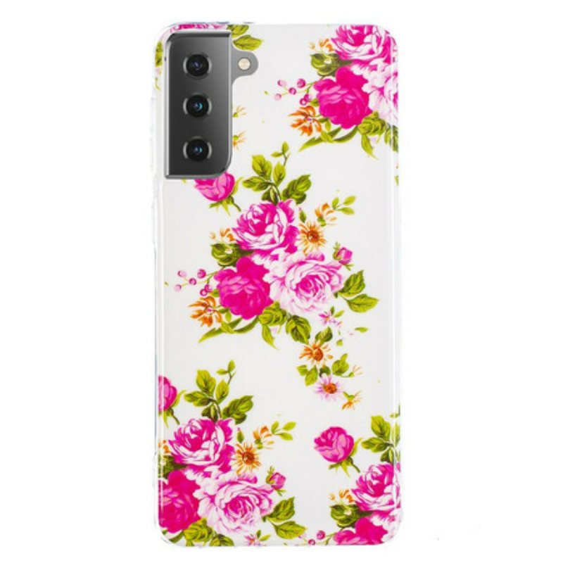 Deksel Til Samsung Galaxy S21 5G Fluorescerende Liberty-blomster