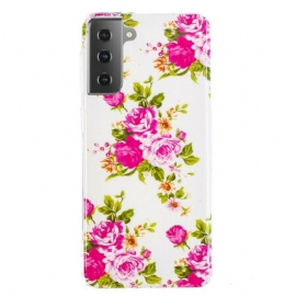 Deksel Til Samsung Galaxy S21 5G Fluorescerende Liberty-blomster