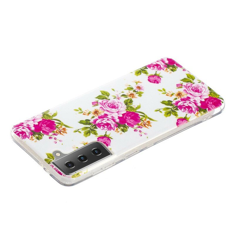 Deksel Til Samsung Galaxy S21 5G Fluorescerende Liberty-blomster