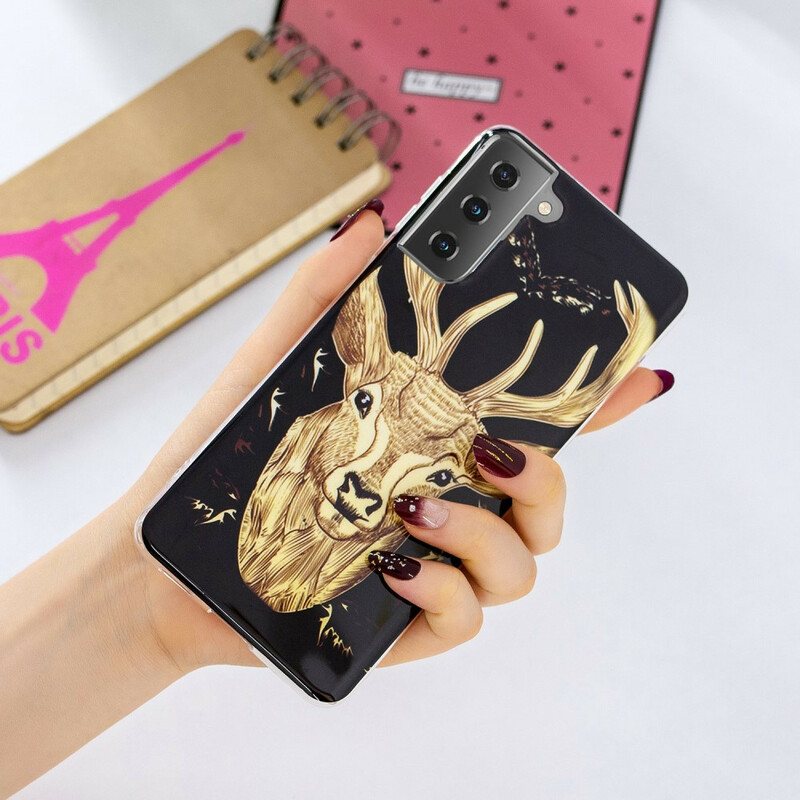 Deksel Til Samsung Galaxy S21 5G Fluorescerende Majestic Deer