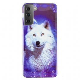 Deksel Til Samsung Galaxy S21 5G Fluorescerende Wolf-serien