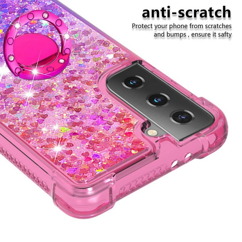 Deksel Til Samsung Galaxy S21 5G Glitter Ring-bracket